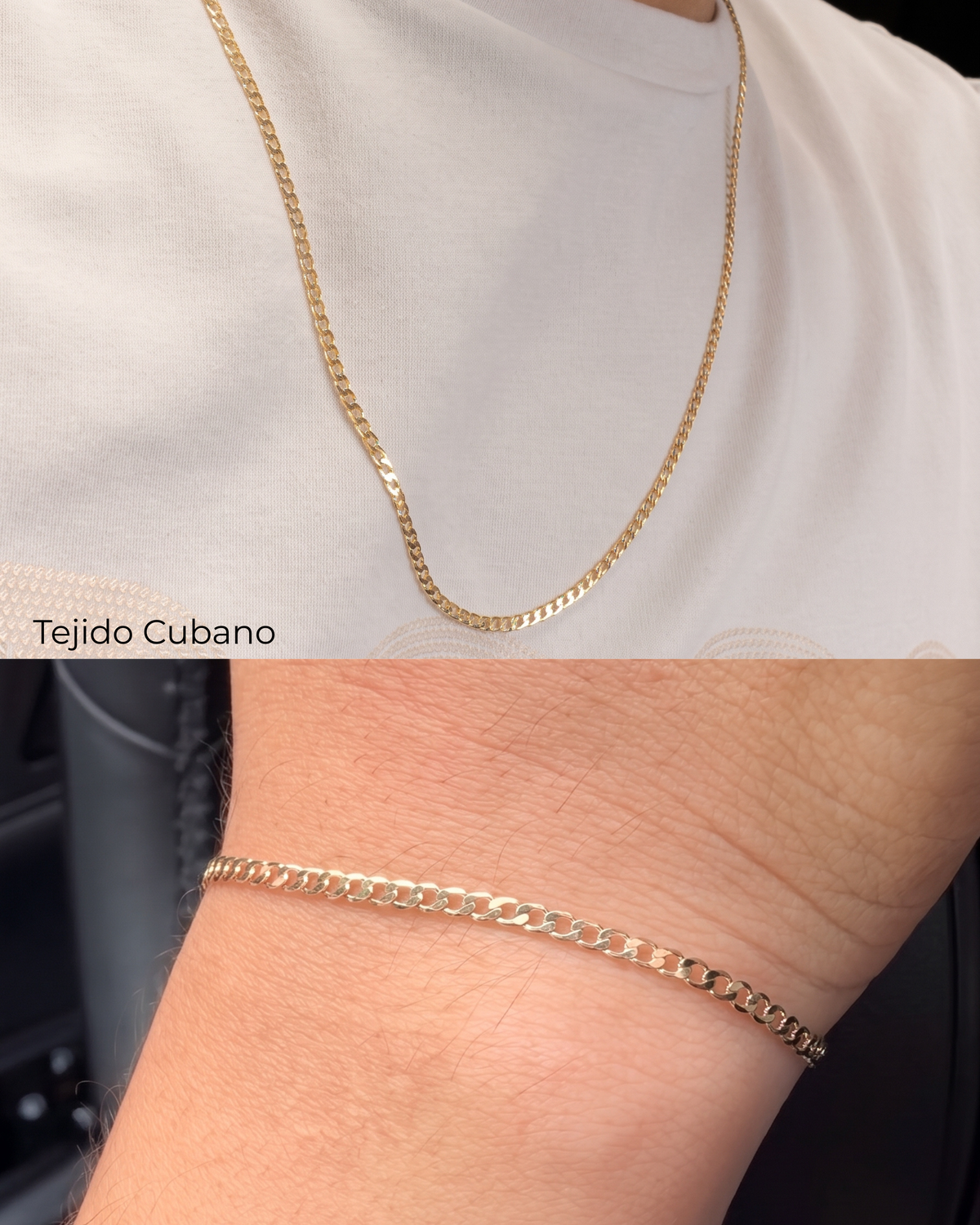COMBO CADENA CUBANA + PULSERA 3MM