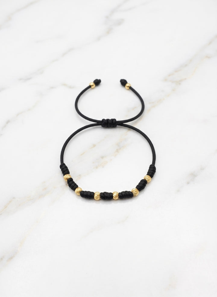 BRAZALETE 7 NUDOS  PROTECCIÓN NEGRA CON BALIN ITALIANO