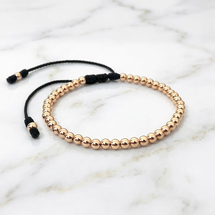 BRAZALETE FULL BALINES 4MM DORADO NEGRO