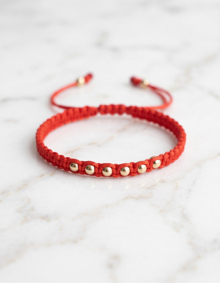 BRAZALETE ICONO 4MM MACRAME ROJO