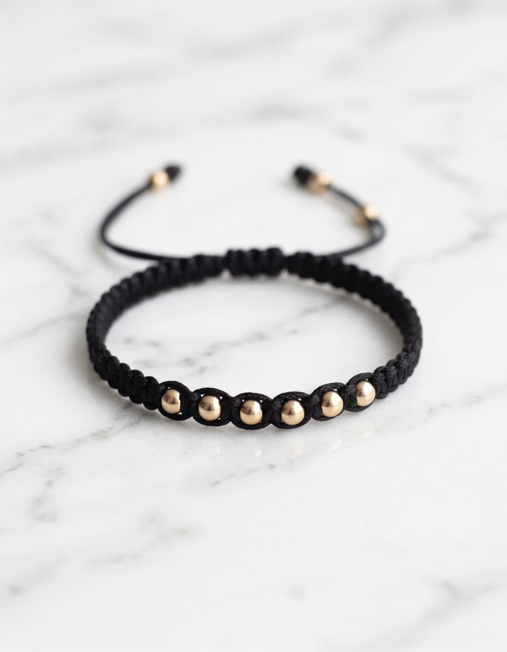 BRAZALETE ICONO 4MM MACRAME NEGRO