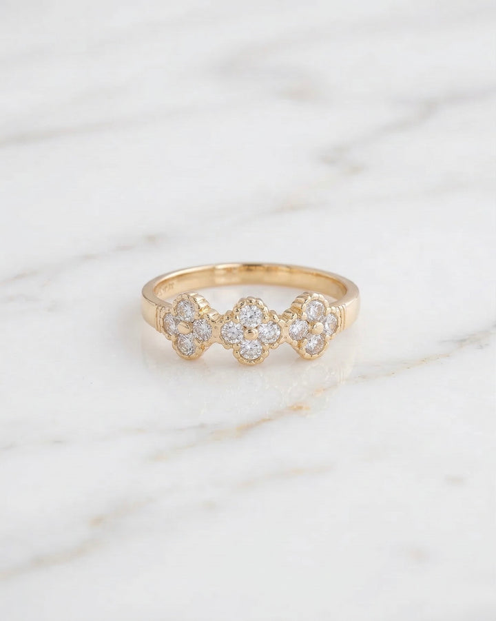 ANILLO TREBOL CRISTAL
