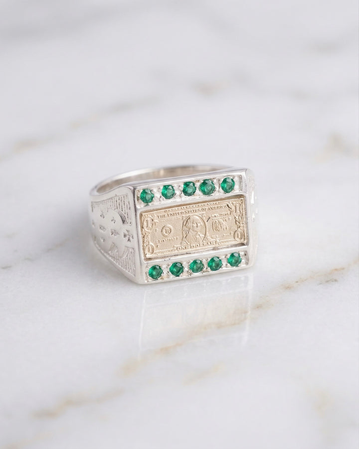 ANILLO DOLLAR PLATA ORO PLATA ITA