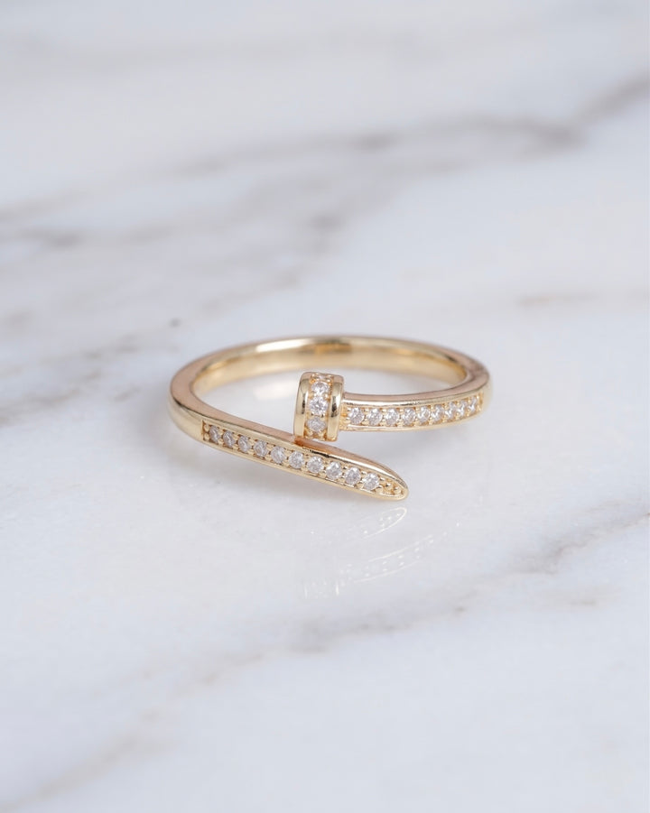 ANILLO CLAVOS CART AJUSTABLE CRISTAL