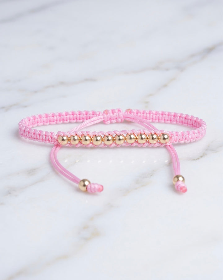 BRAZALETE AURA ROSA 4MM ROSADO-DORADO