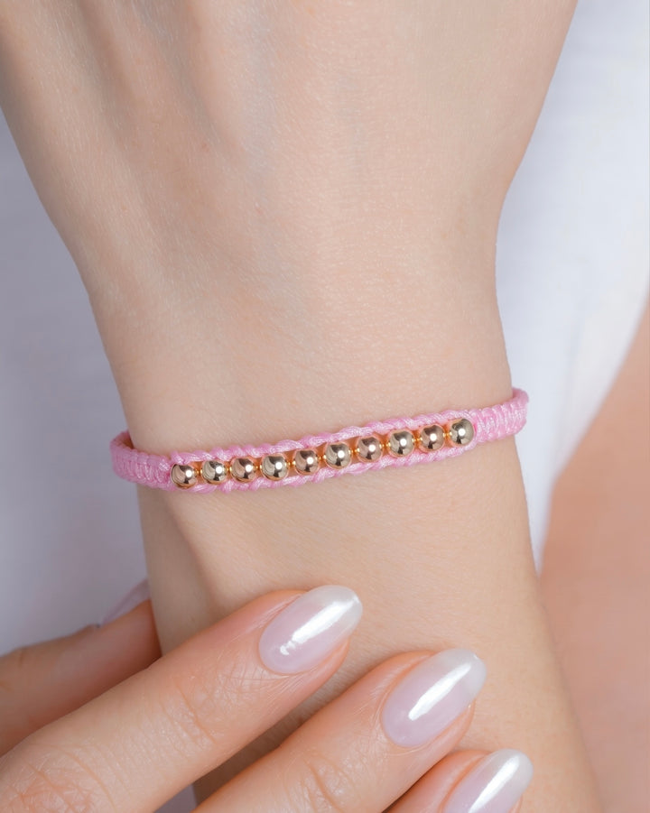 BRAZALETE AURA ROSA 4MM ROSADO-DORADO