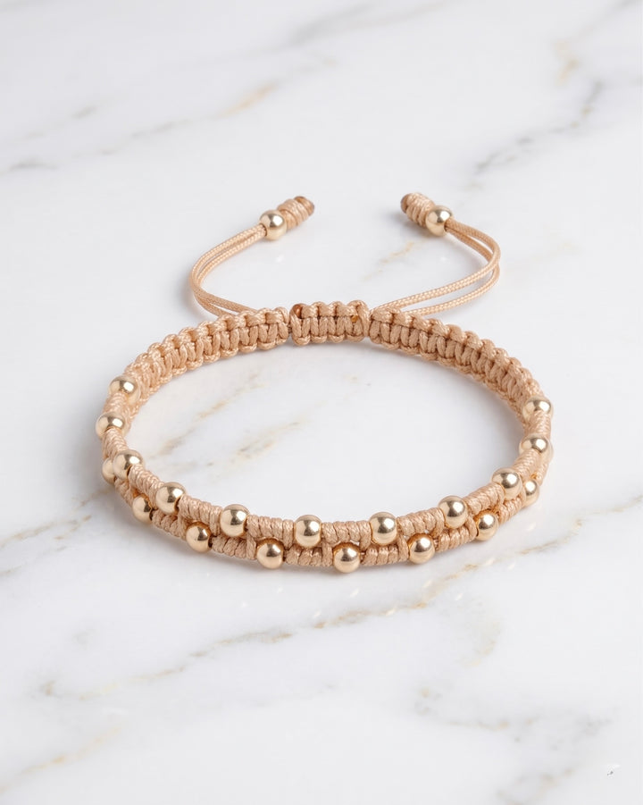 BRAZALETE SERANA GOLD 4MM ROSADO-DORADO