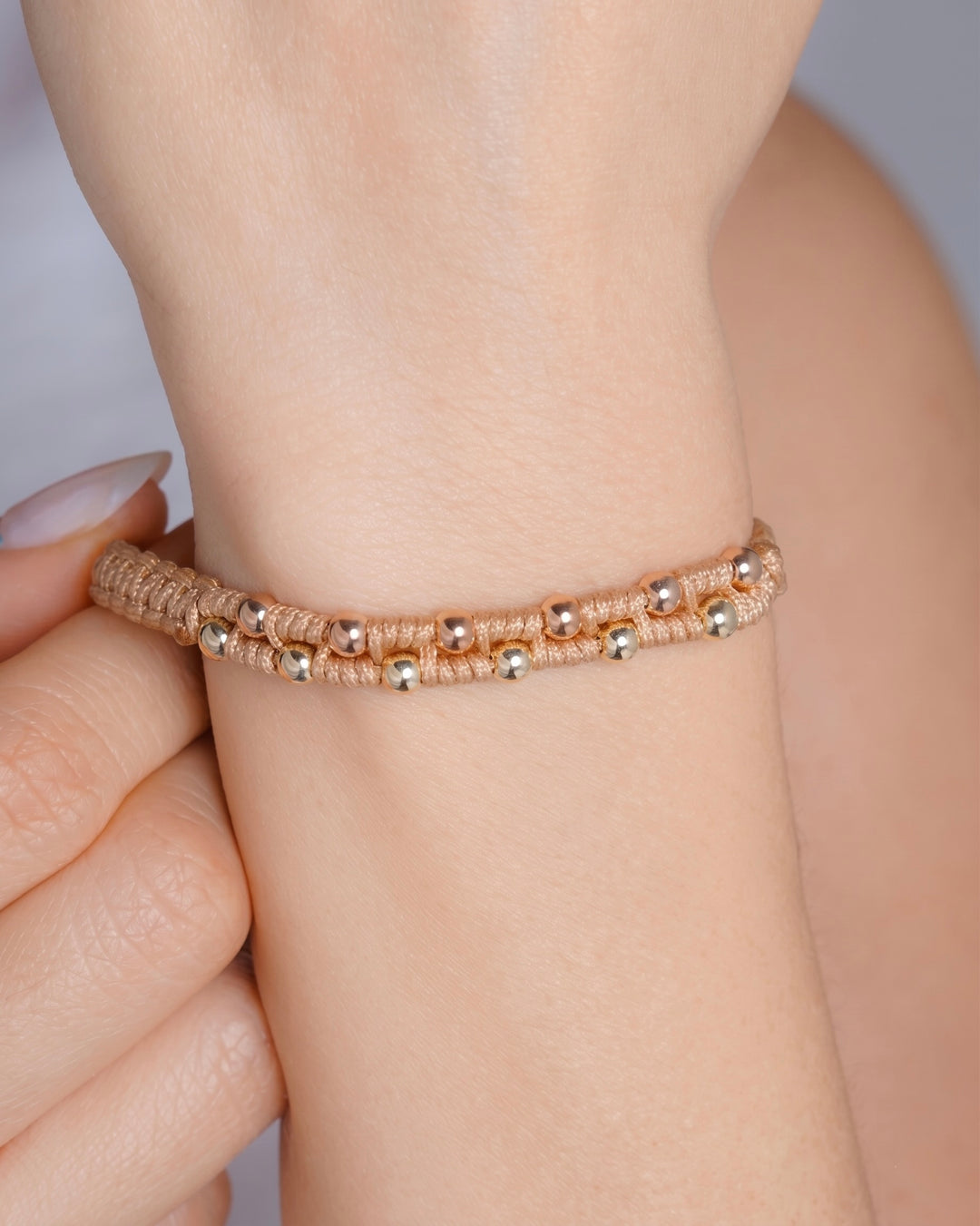 BRAZALETE SERANA GOLD 4MM ROSADO-DORADO