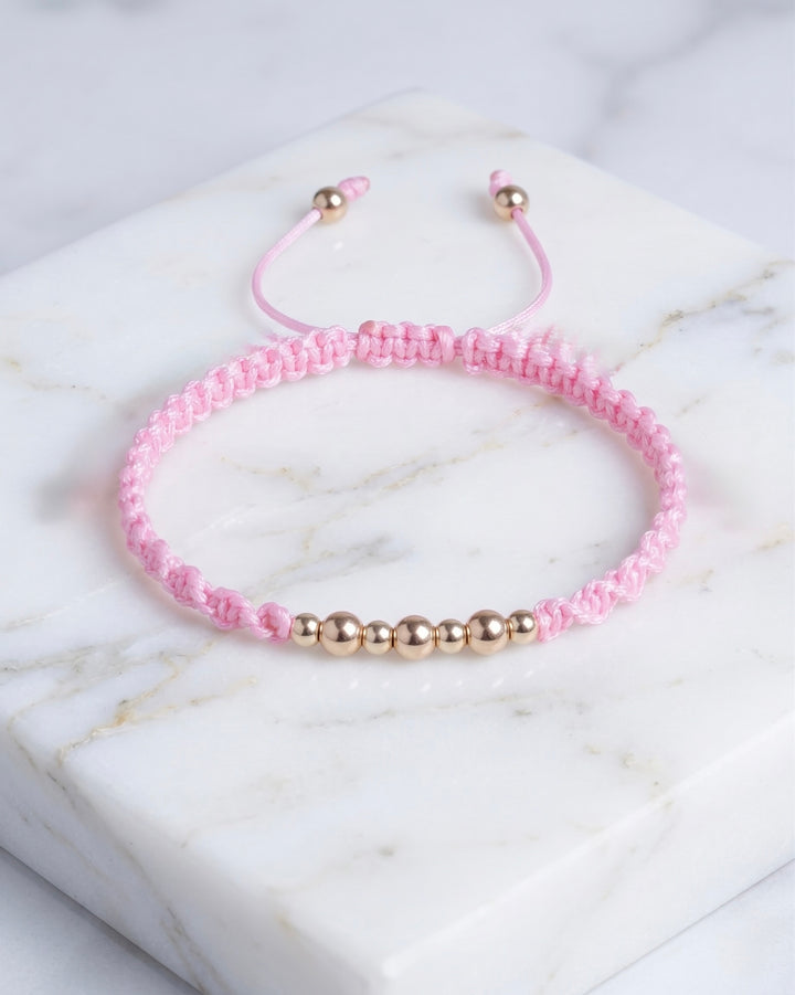 BRAZALETE ALMA ROSA 4MM-3MM ROSADO-DORADO