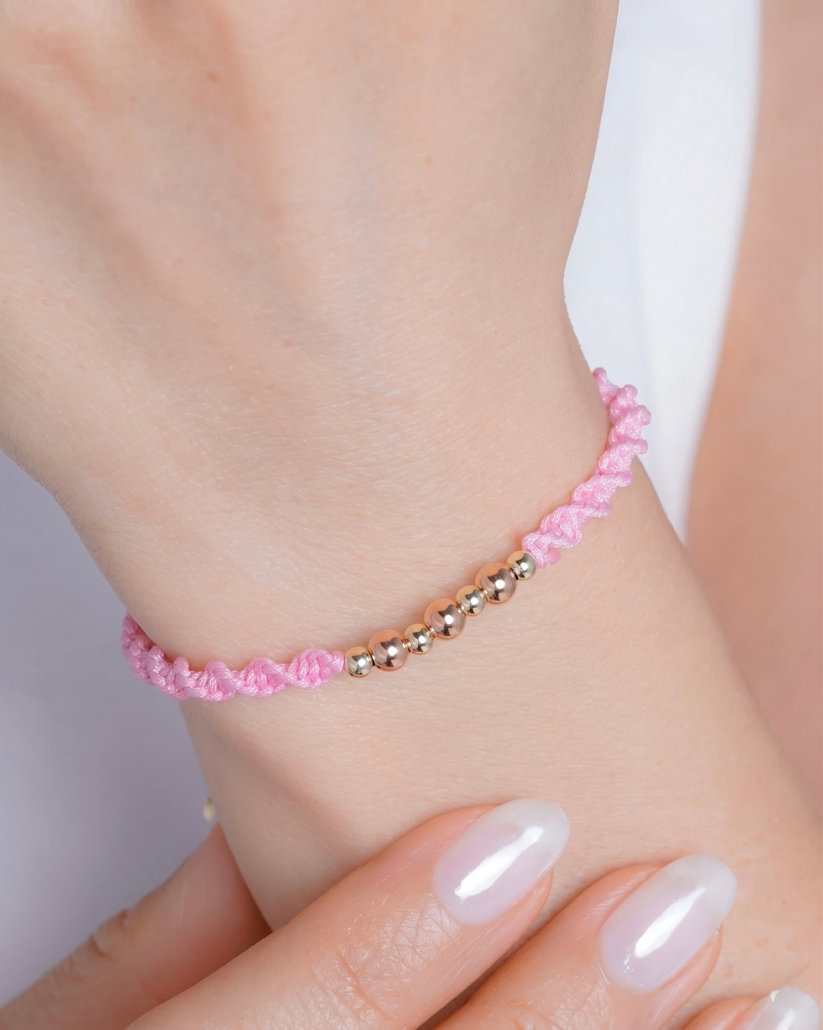 BRAZALETE ALMA ROSA 4MM-3MM ROSADO-DORADO