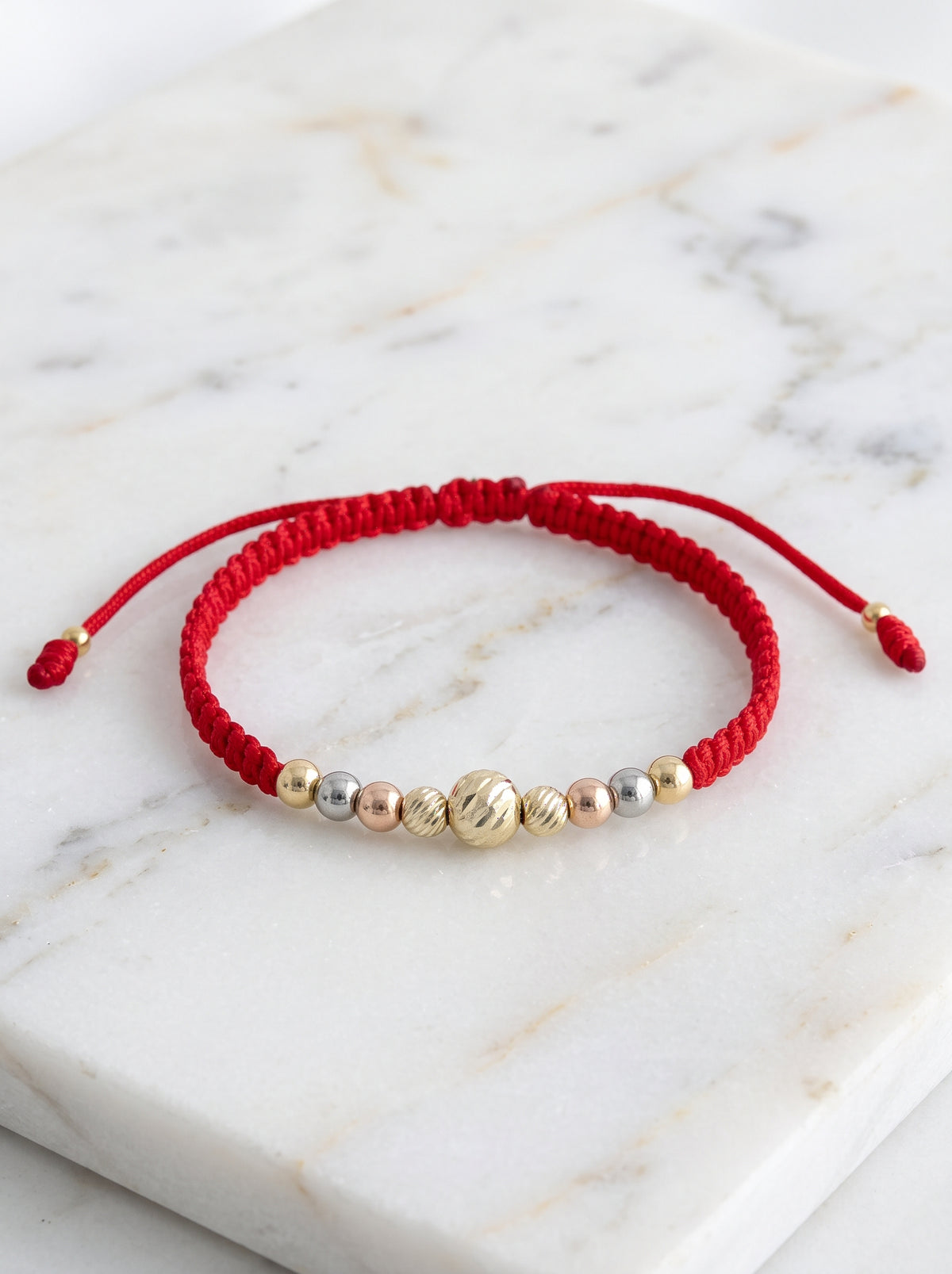 BRAZALETE AUREA 6MM-4MM TRES TONOS DIAMANTADO ROJO