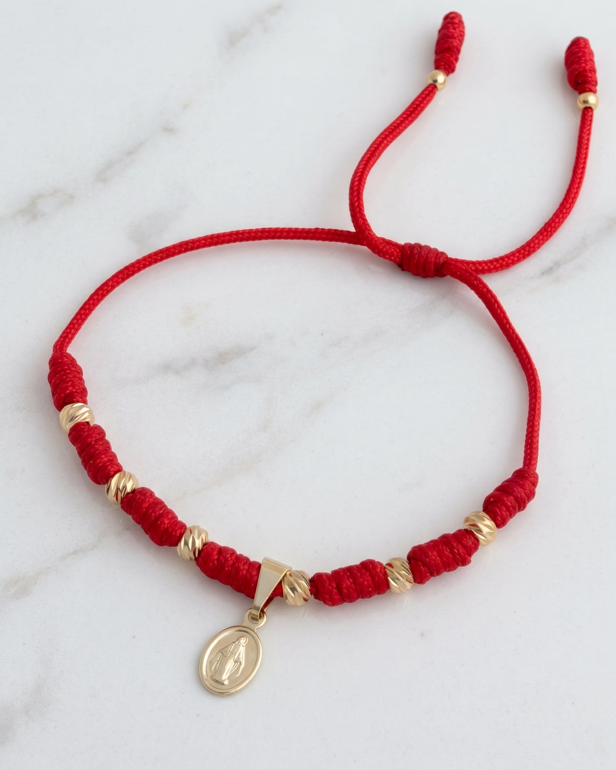 BRAZALETE 7 NUDOS PROTECCIÓN 4MM DIAMANTADO VIRGEN MILAGROSA