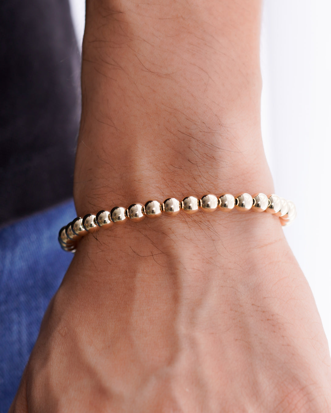 BRAZALETE FULL BALINES 6MM DORADO ROJO