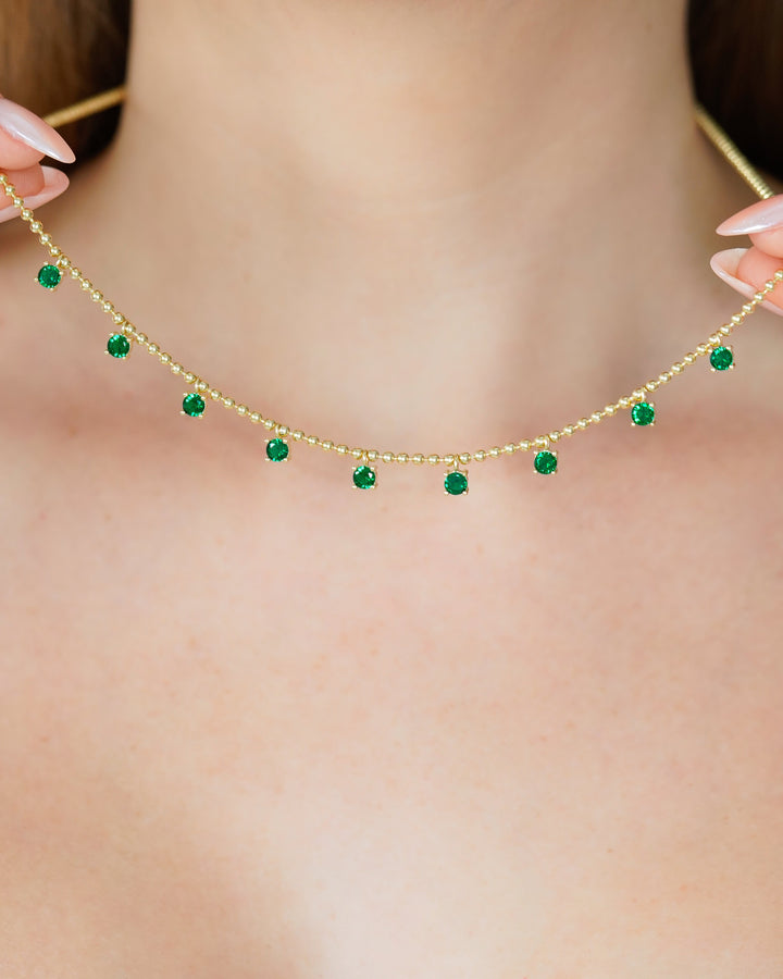 COLLAR PLATA L VERDE SUPREMO 45+5CM