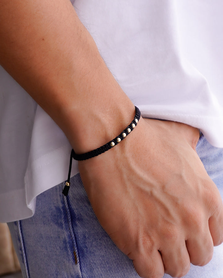 BRAZALETE ICONO 4MM MACRAME NEGRO