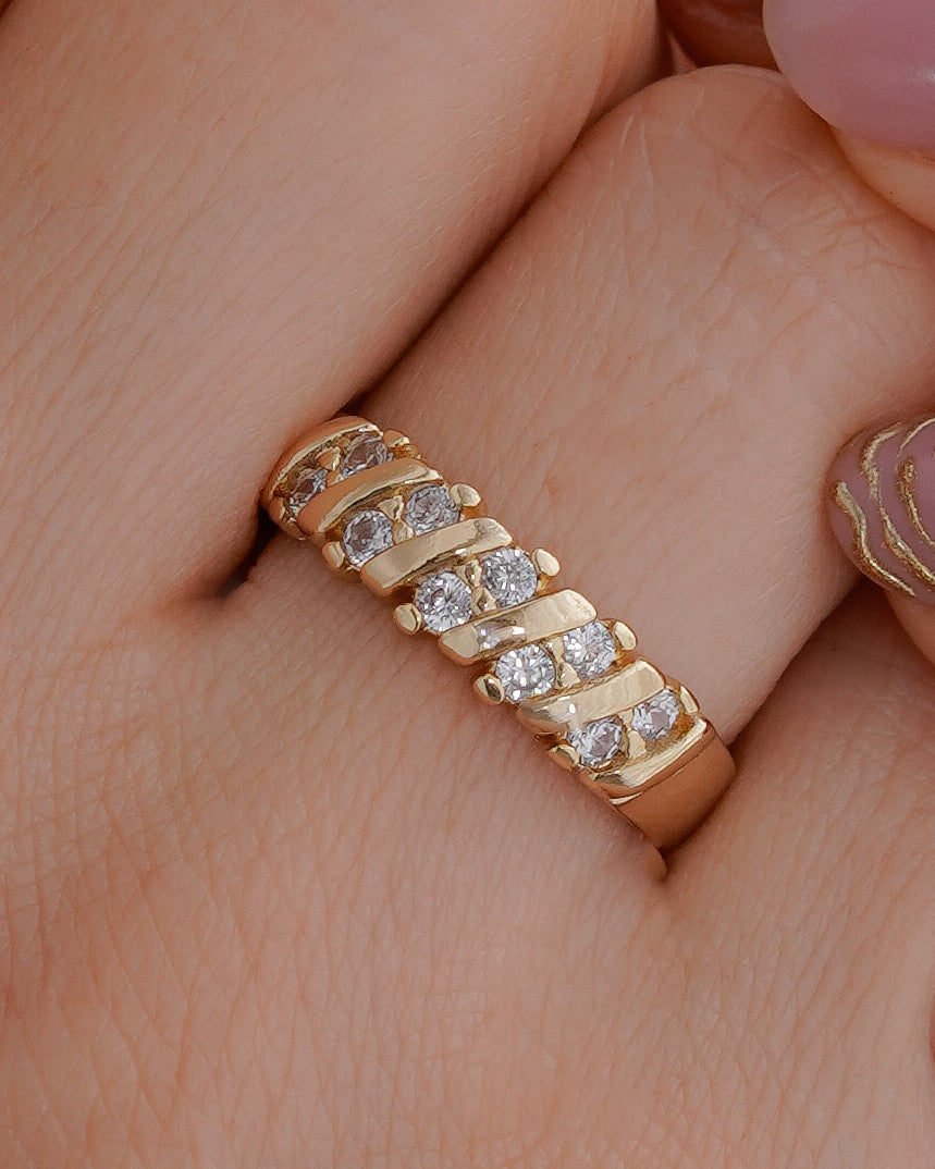 ANILLO ESTILO ARGOLLA FUEGO CRISTAL