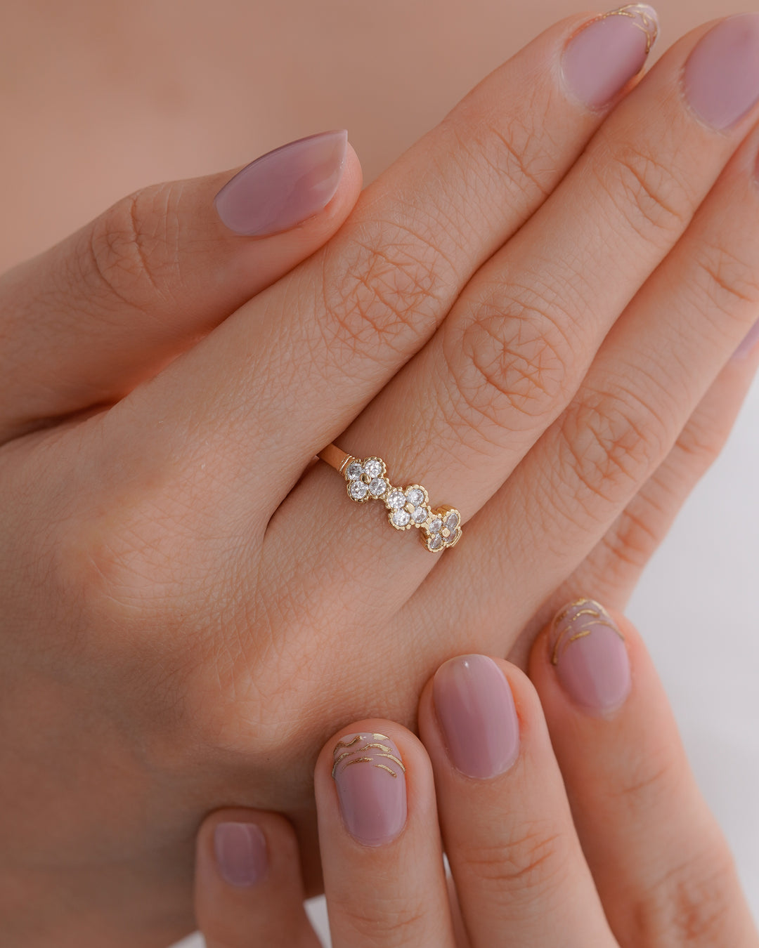 ANILLO TREBOL CRISTAL