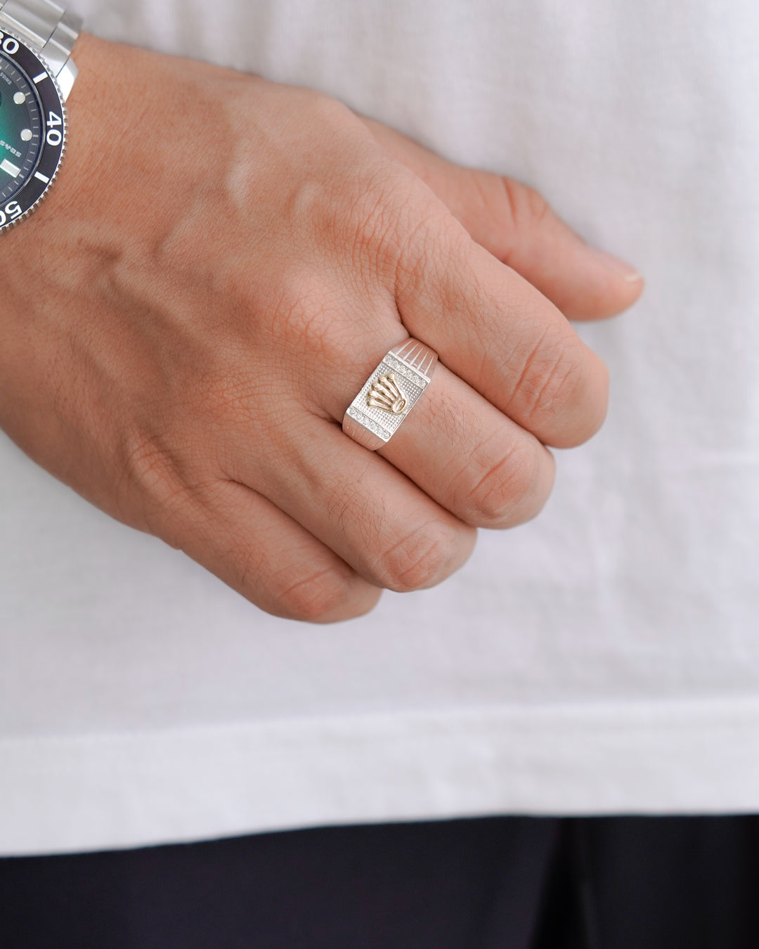 ANILLO ROLEX PLATA ORO  PLATA ITA