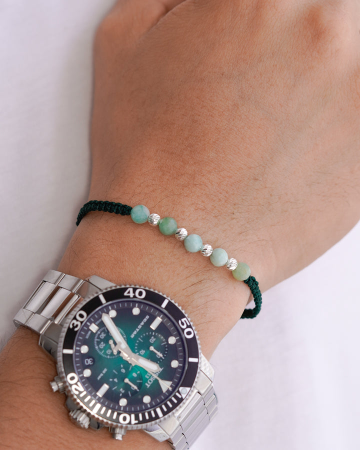BRAZALETE MORALLA DE ESMERALDA INTER BALIN DIAMANTADO PLATA ITA