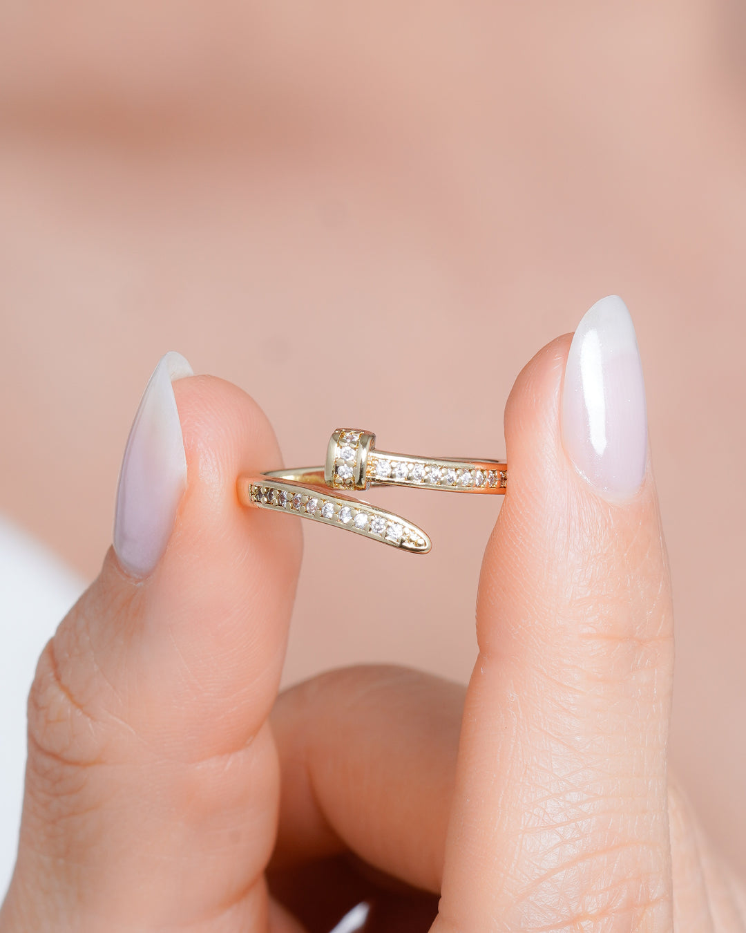 ANILLO CLAVOS CART AJUSTABLE CRISTAL