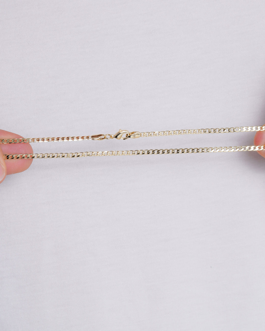 CADENA CUBANA PLANA DIAMANTADA 3MM 60CM