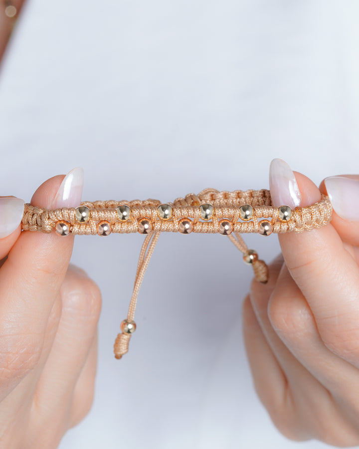 BRAZALETE SERANA GOLD 4MM ROSADO-DORADO
