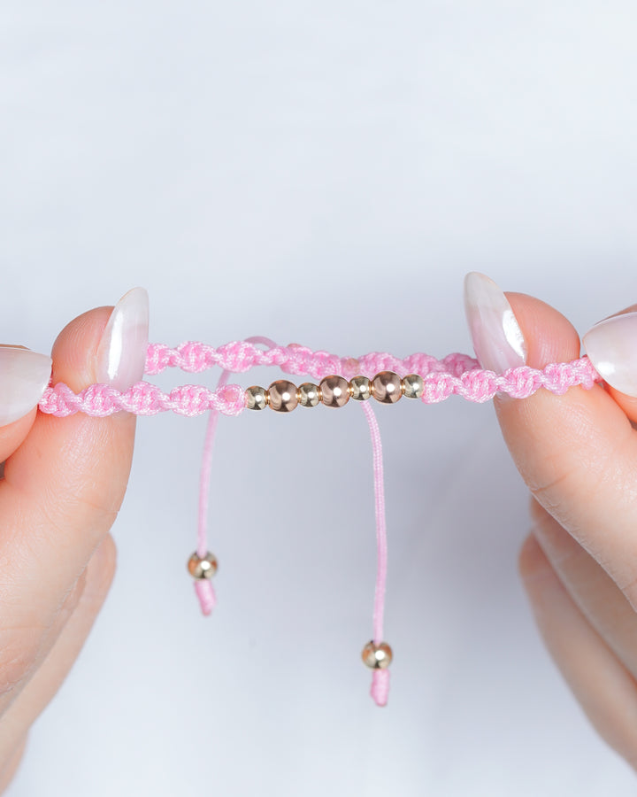 BRAZALETE ALMA ROSA 4MM-3MM ROSADO-DORADO