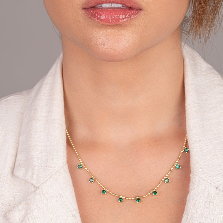 COLLAR PLATA L VERDE SUPREMO 45+5CM
