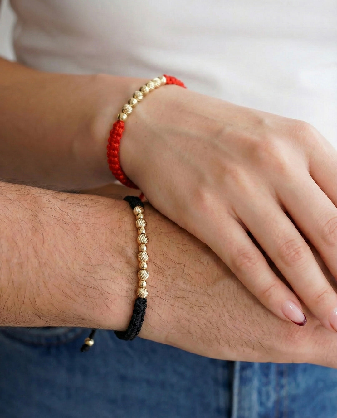 SET BRAZALETE MAGNO ROJO Y NEGO