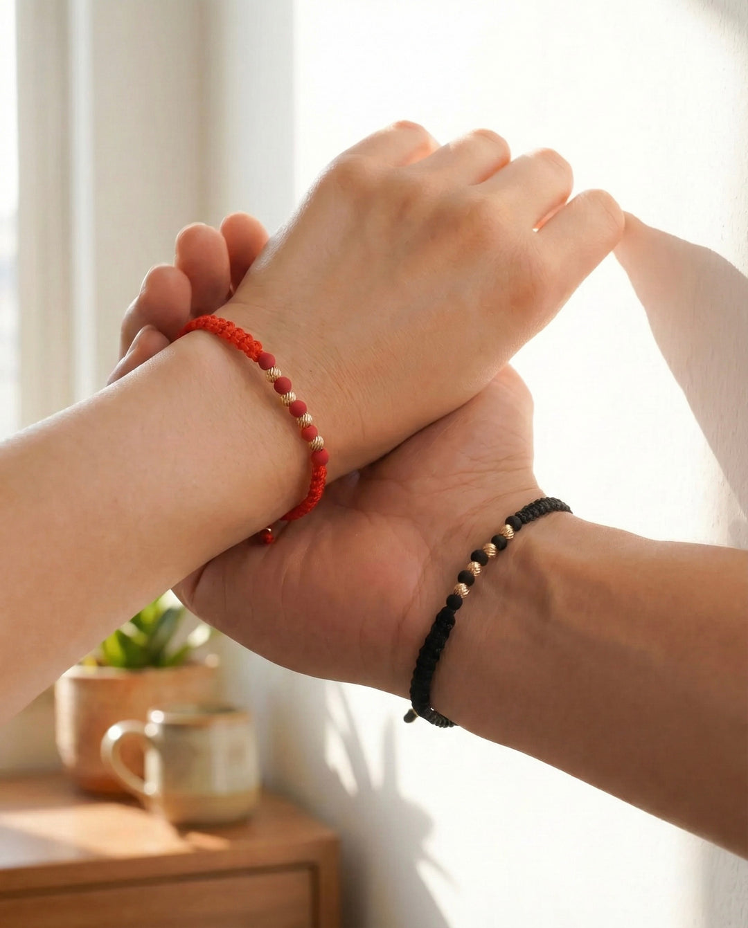 SET BRAZALETE CORE INTER 4MM ROJO Y NEGRO