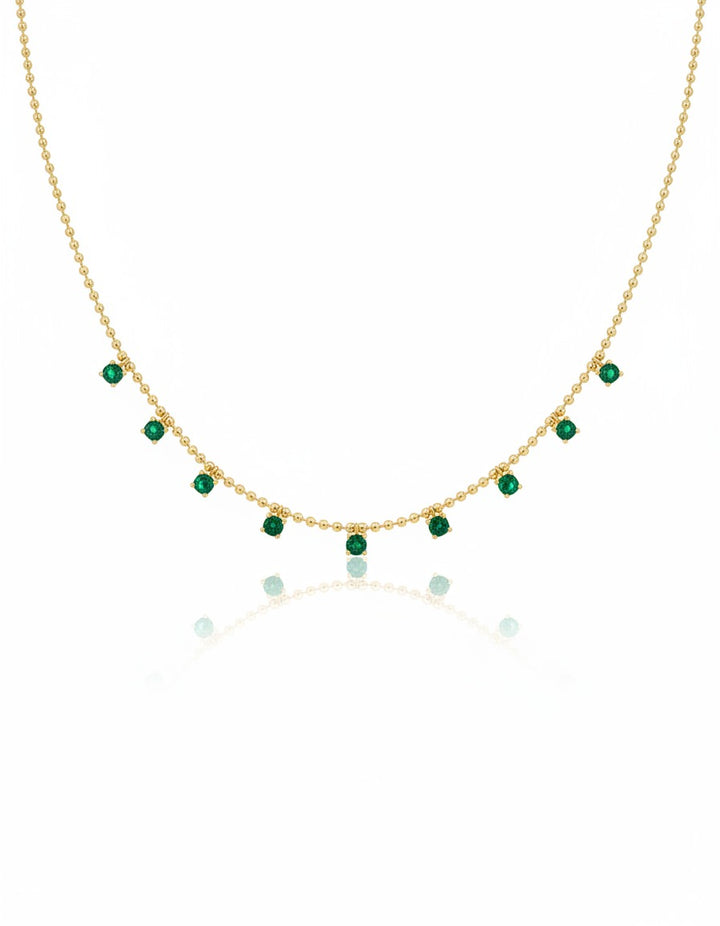 COLLAR PLATA L VERDE SUPREMO 45+5CM