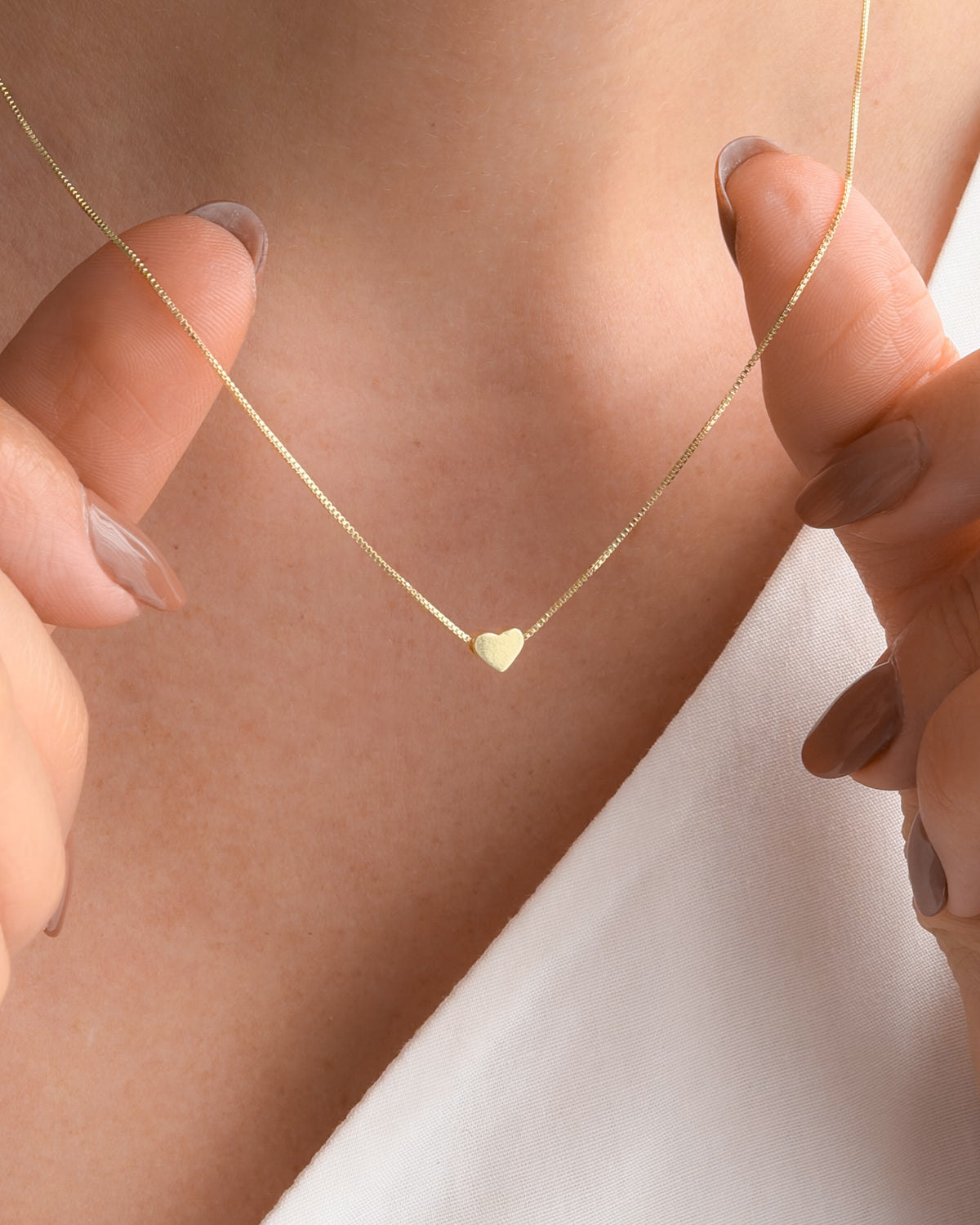 COLLAR MINI CORAZON LISO 45CM