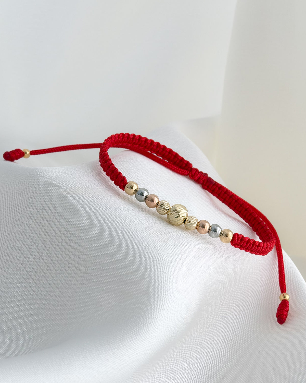 BRAZALETE AUREA 6MM-4MM TRES TONOS DIAMANTADO ROJO