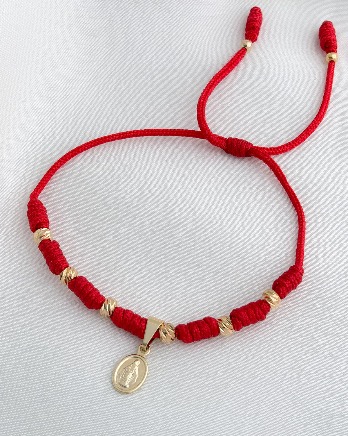 BRAZALETE 7 NUDOS PROTECCIÓN 4MM DIAMANTADO VIRGEN MILAGROSA
