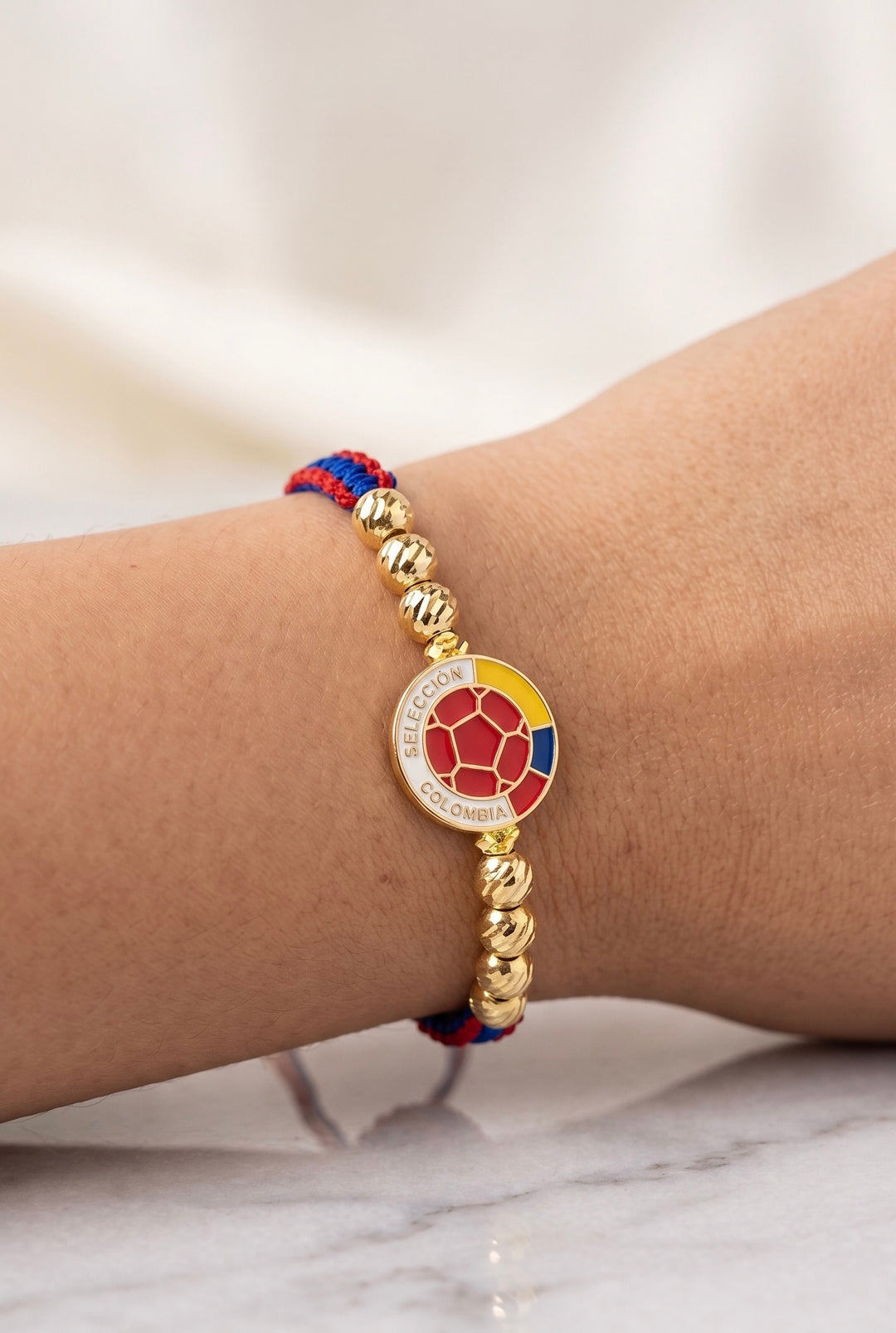 BRAZALETE SELECCIÓN COLOMBIA BALIN DIAMANTADO 6MM
