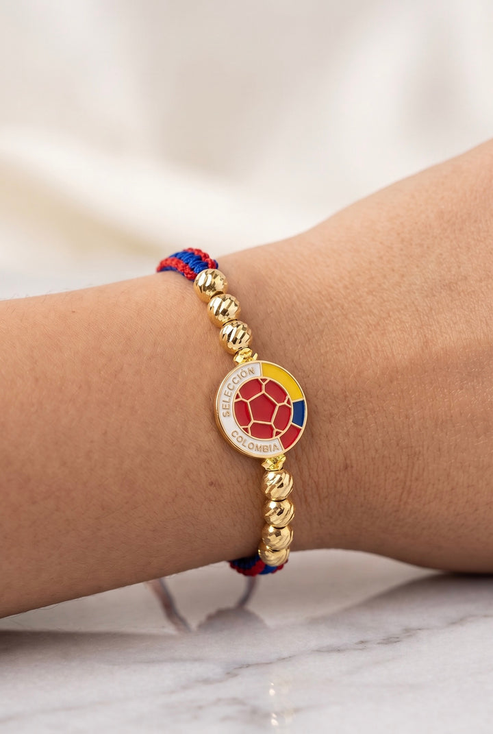 BRAZALETE SELECCIÓN COLOMBIA BALIN DIAMANTADO 6MM