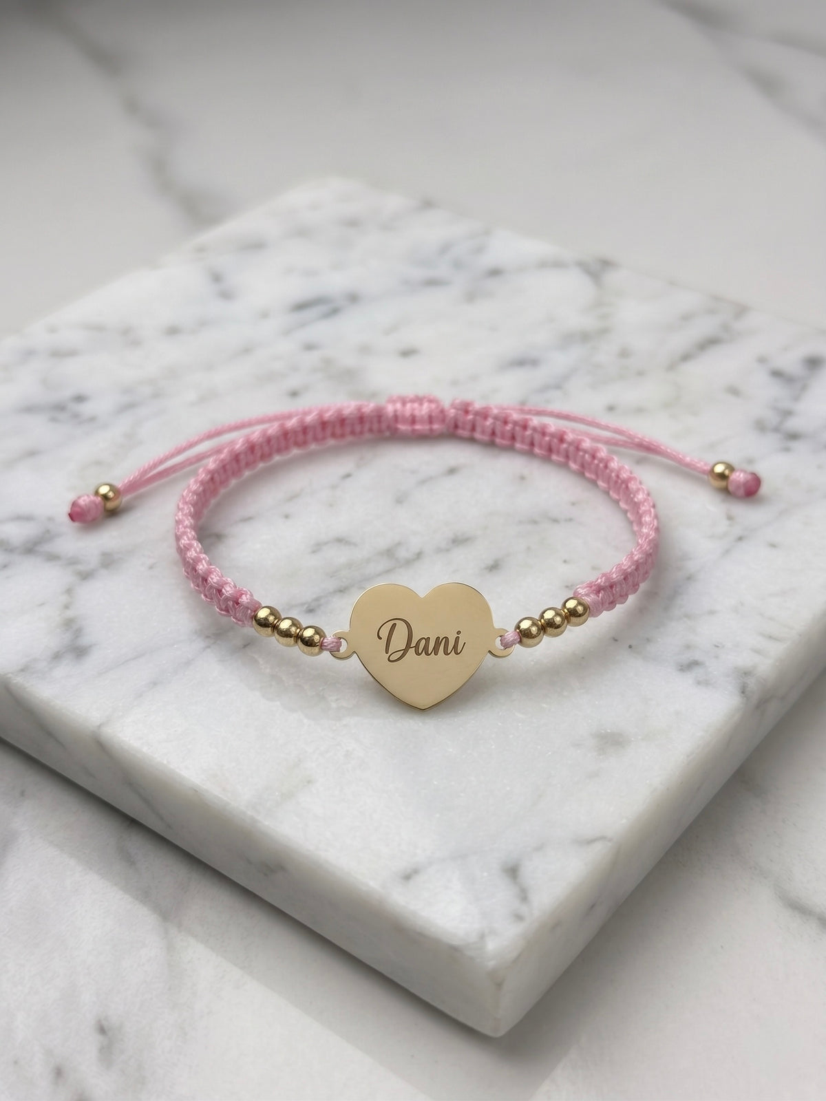 BRAZALETE TEJIDO 3MM CON PLACA CORAZON INDIVIDUAL O SET